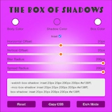 A CSS box shadow generator app. Click to open modal.