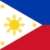 A close-up image of the Philippine Flag.